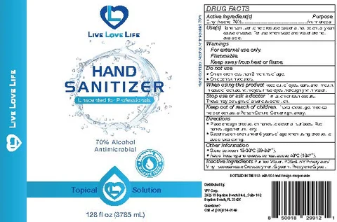 LIVE LOVE LIFE HAND SANITIZER packaging