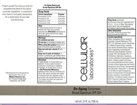 Cellular Laboratories De-Aging Sunscreen Broad Spectrum SPF 50 Plus 포장
