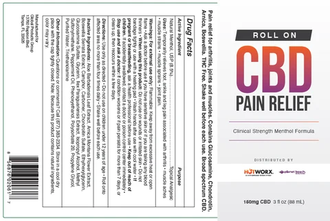 CBD Pain Relief Clinical Strength Menthol Formula packaging
