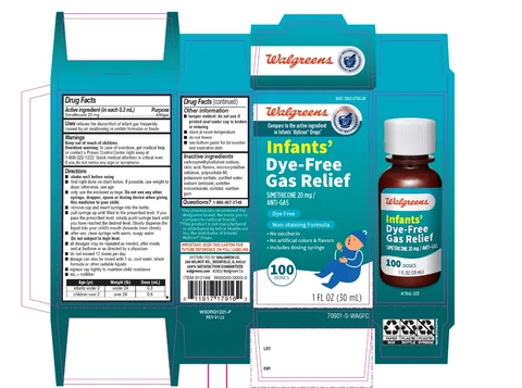 Walgreens Infants Dye Free Gas Relief packaging