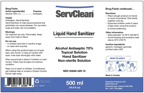 ServClean Liquid Hand Sanitizer 포장