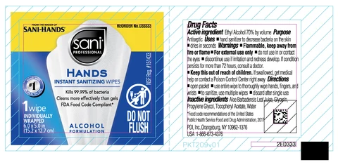 Sani Professional Hands Instant Sanitizing Wipes 포장