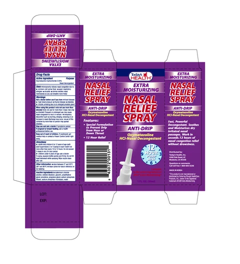 TODAYS HEALTH NASAL RELIEF EXTRA MOISTURIZING 포장
