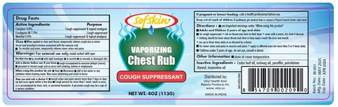 SofSkin Vaporizing Chest Rub and Cough Suppressant 포장
