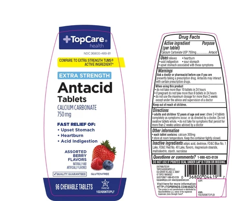 Topcare Antacid Calcium Extra Strength packaging