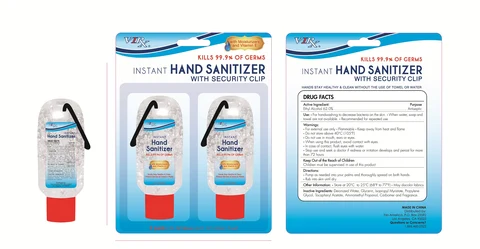 Virx Instant Hand Sanitizer with security clip 포장