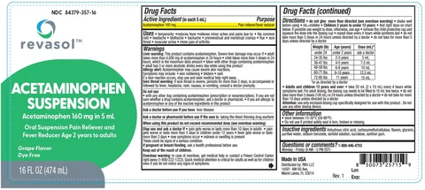 Revasol Acetaminophen Suspension Dye Free packaging