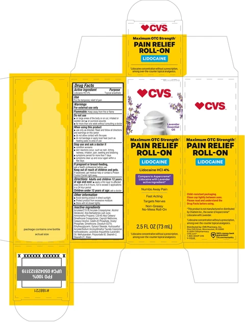CVS Pain Relief Roll-On Lidocaine with Lavender 포장