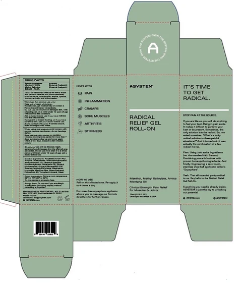ASYSTEM Radical Relief Gel Roll-On 포장