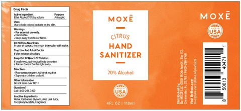 MOXE Citrus Hand Sanitizer 포장
