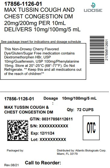 MAX Tussin Cough and Chest Congestion DM Sugar Free packaging