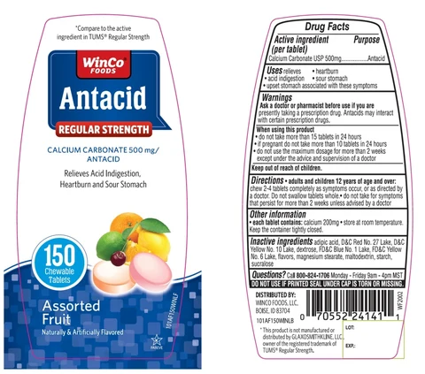 WinCo FOODS AntacidRegular strength packaging