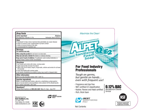 ALPET QE2 SANITIZING FOAM 포장