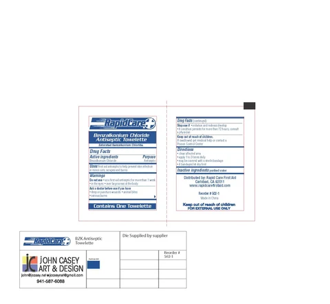 Benzalkonium Chloride Antiseptic Towelette 포장