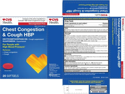 CVS Health Chest Congestion and Cough HBP SOFTGEL packaging