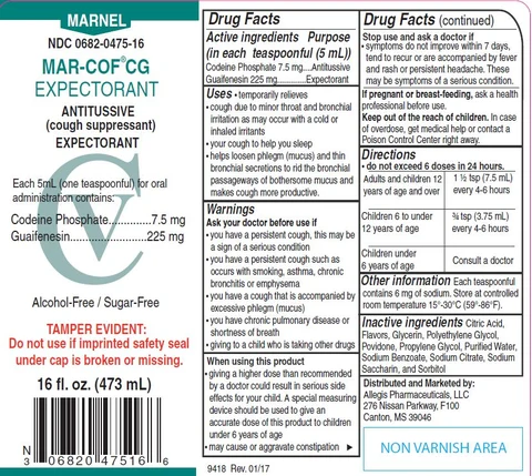 MAR-COF CGExpectorant packaging