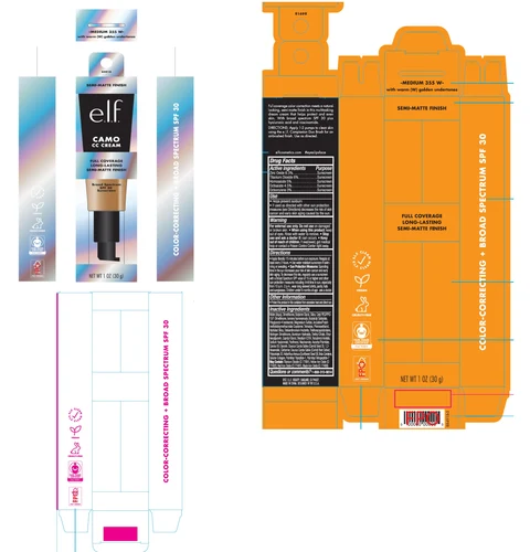 e.l.f Camo Semi-Matte CC SPF 30 Medium 355 W packaging
