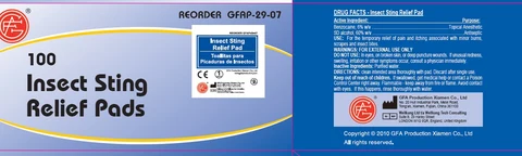 Insect Sting Relief Pad