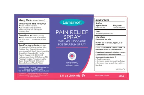 Lansinoh Pain Relieving packaging