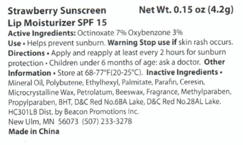 Strawberry Sunscreen Lip Moisturizer packaging