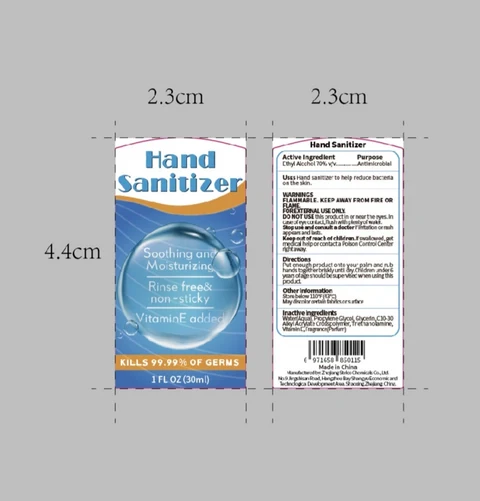 Hand Sanitizer packaging