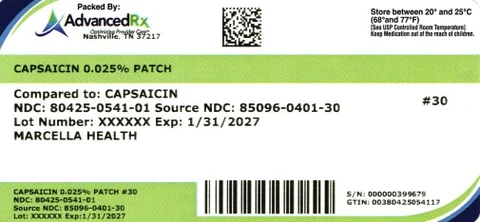 Capsaicin 0.025% 포장