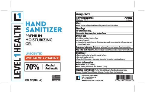 Level1 Health Hand Sanitizer packaging