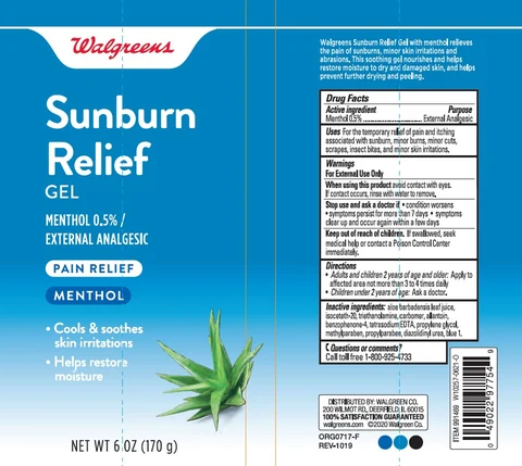 Walgreens Sunburn Relief packaging