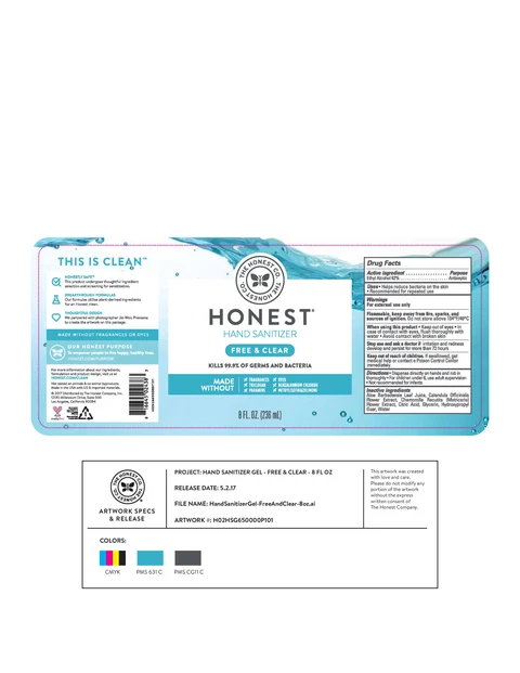 Hand SanitizerFree and Clear packaging