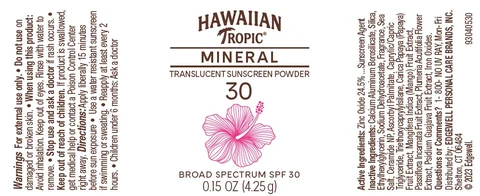 Hawaiian Tropic Mineral Translucent Sunscreen Powder SPF 30 packaging