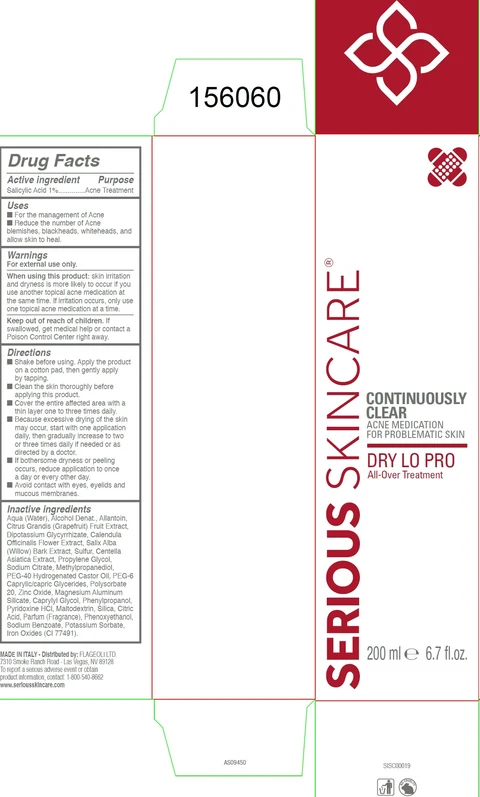 Serious Skincare Continuously Clear Acne Medication For Problematic skin Dry Lo Pro All- Over Treatment 포장