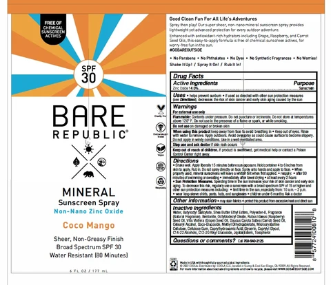 Bare Republic SPF 30 Mineral Sunscreen Coco Mango 포장