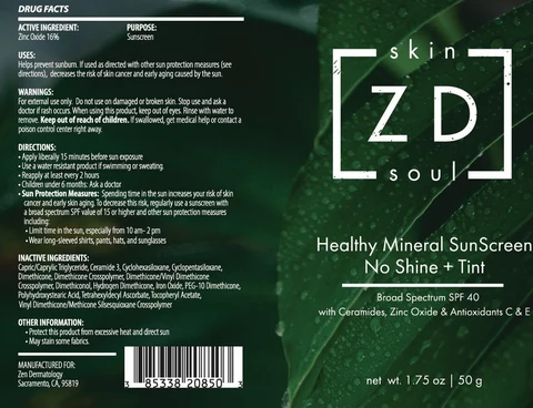 Healthy Mineral Sunscreen No Shine plus Tint packaging