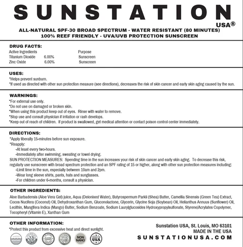 Sunstation All-Natural SPF 30 Sunscreen 포장