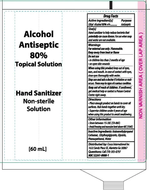 Cosco Hand Saniitizer 80% 포장