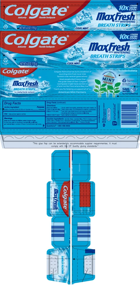Colgate MaxFresh with Mini Breath Cool Mint 포장