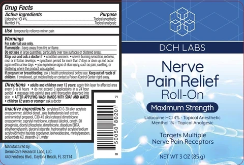 DCH Nerve Pain Relief Roll-On 포장