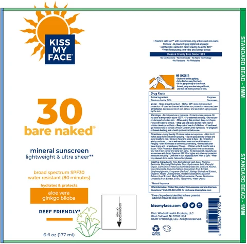 Kiss My Face Bare Naked 30 Mineral Sunscreen 포장