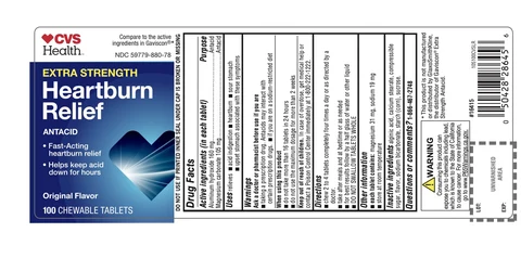 CVS Health Extra Strength Heartburn Relief AntacidOriginal Flavor packaging