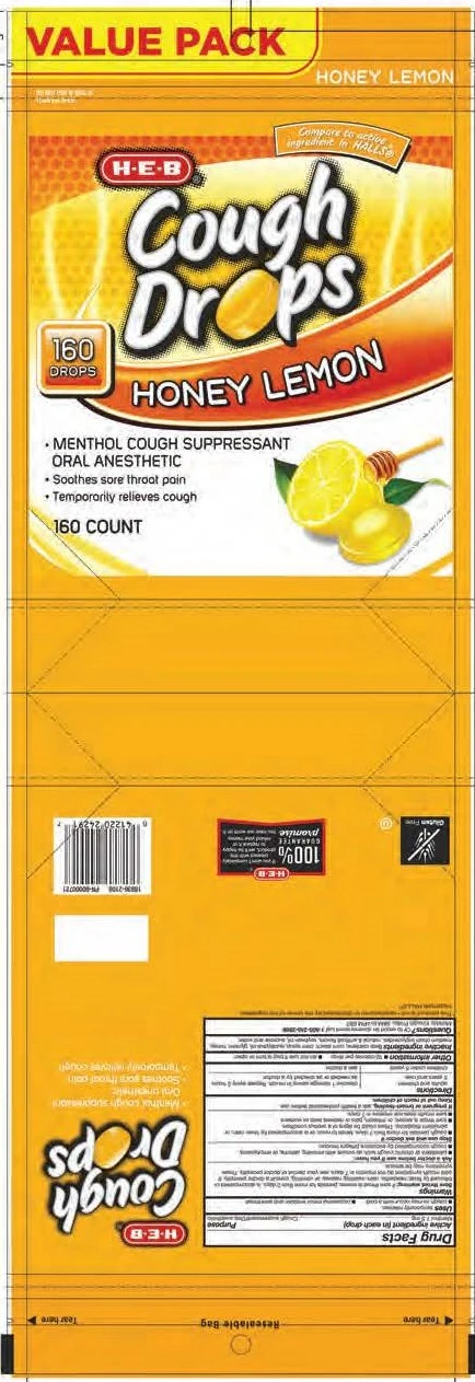 HEB Honey Lemon Cough Drops 포장