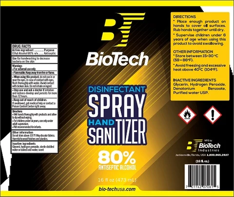 BioTech Disinfectant Hand Sanitizer 포장