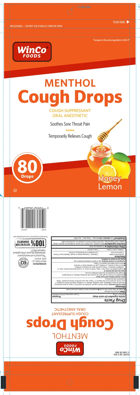 honey lemon cough drops packaging