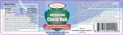 Sof Skin Vaporizing Chest Rub and Cough Suppressant 포장