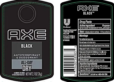 AxeBlack Antiperspirant and Deodorant 포장