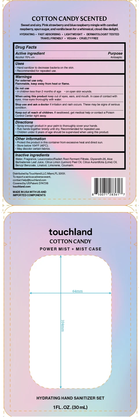 Touchland Power Mist Hydrating Hand Sanitizer Mist Cotton Candy Scented 포장