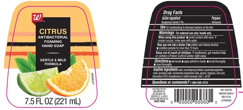 Walgreens Citrus Antibacterial Foaming Hand packaging