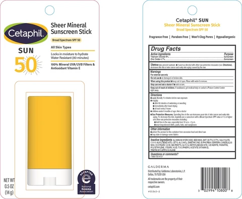 Cetaphil Sheer Mineral Sunscreen Stick SPF 50 포장