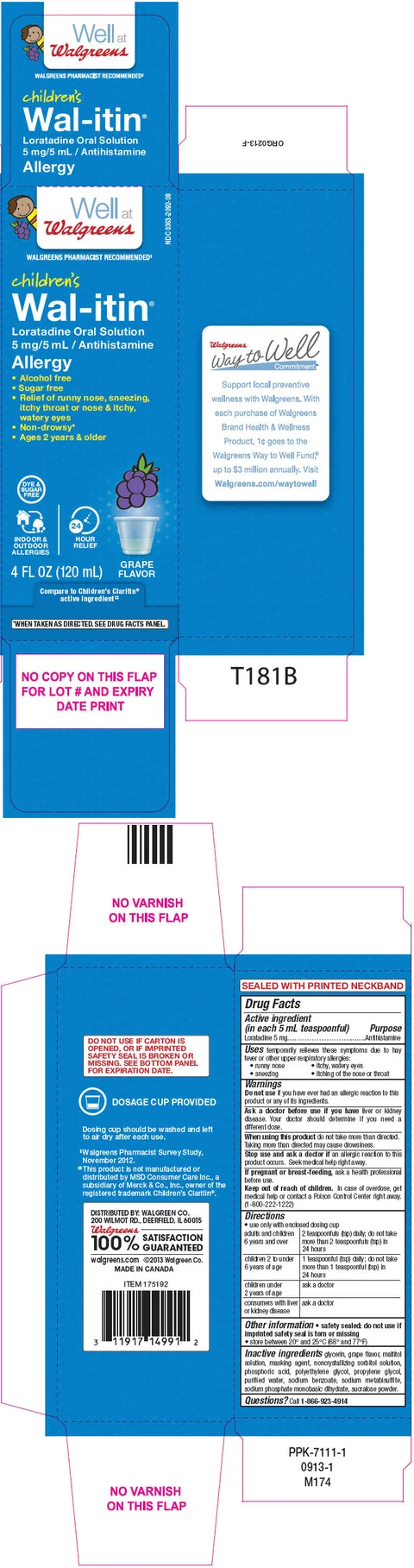 Childrens Wal-itin packaging