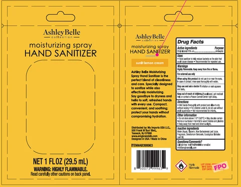 AshleyBelle Moisturizing Hand Sanitizer Sunlit Lemon Cream 포장