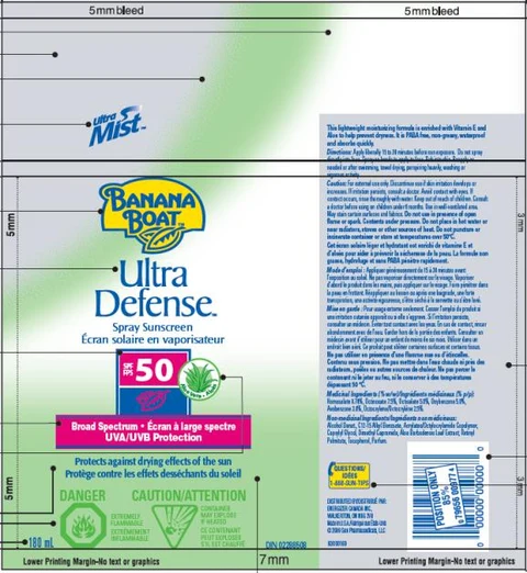 Banana Boat Ultra defense SPF 50 Canada 포장